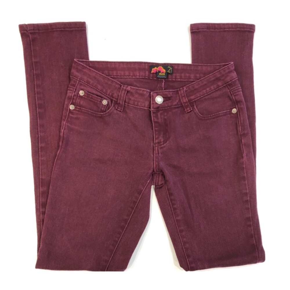 Forever 21 Burgundy Skinny Jeans